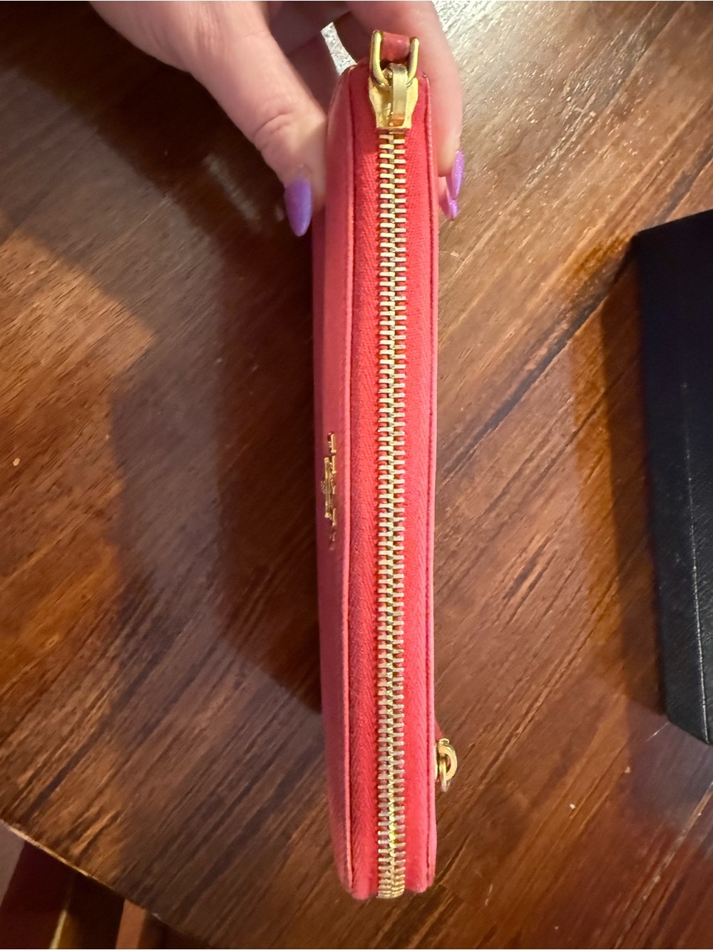 Prada Zip-Around Wallet in Vibrant Pink with Gold Hardware - Picture 2 of 12